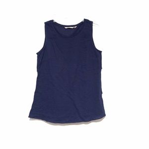 Soft Surroundings Ruffle Back Tank in Navy Sz Sm